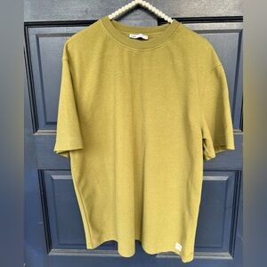 Zara Men Short Sleeve Knit Tee in Olive Green